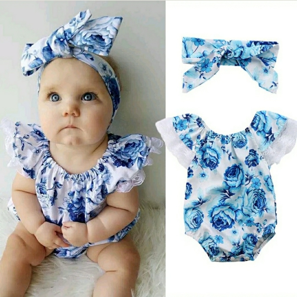 The Chloe - Baby Girl Floral Ocean Jumper